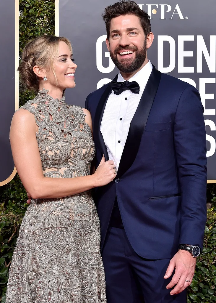 Emily Blunt and John Krasinski at the 2019 Golden Globes