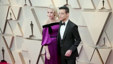 Rami Malek and Lucy Boynton at the 91st Academy Awards