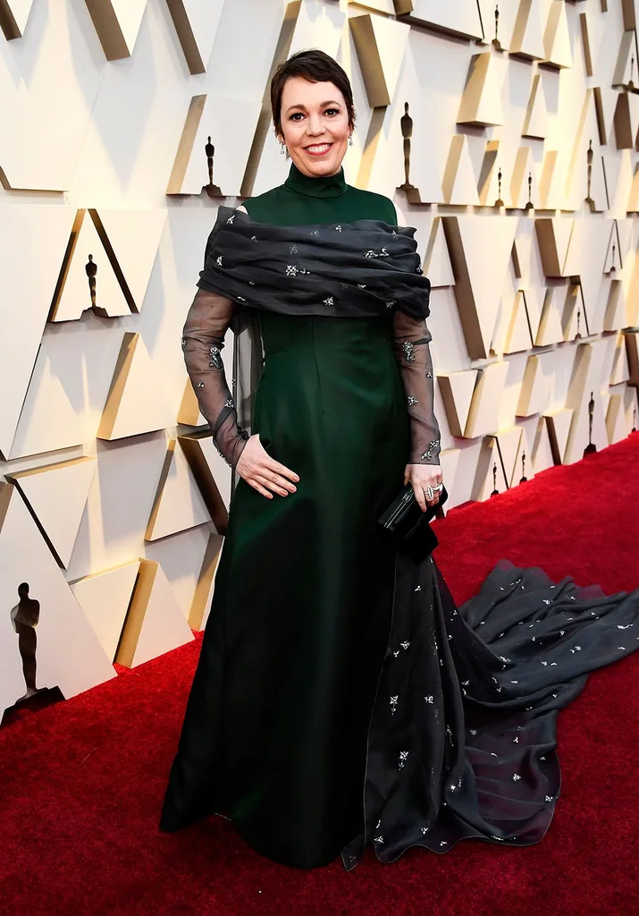 Olivia Colman in custom Prada