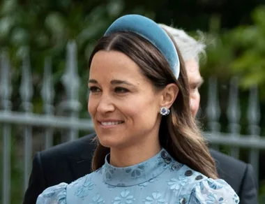 Pippa Middleton Wore The Perfect Light Blue Autumn Dress To Lady Gabriella’s Royal Wedding