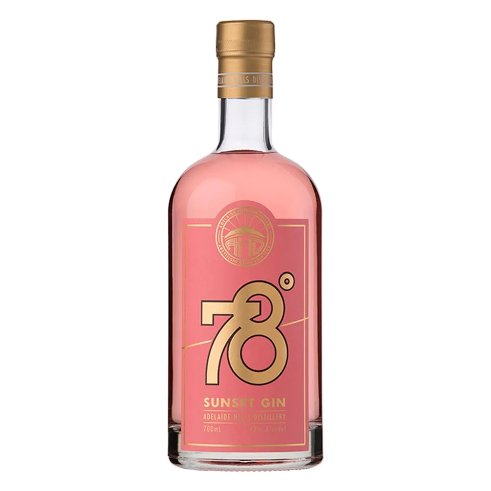 Adelaide Hills Distillery 78 Degrees Sunset Gin, $80; available at adelaidehillsdistillery.com.au