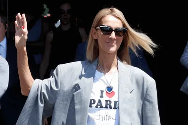 Céline Dion Takes To The Front Row At A Basketball Game