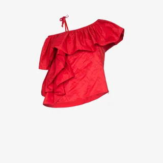 Marques&rsquo;Almeida Cold Shoulder Ruffled Top