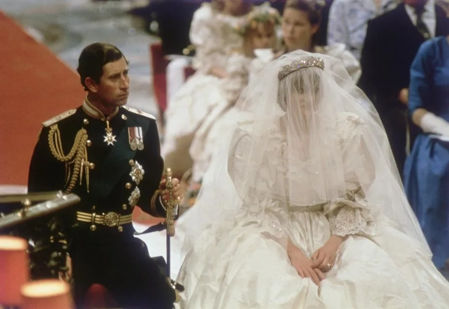 Prince Charles and Diana at their wedding