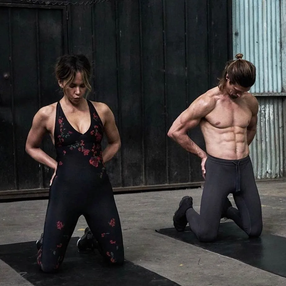 Halle Berry doing yoga