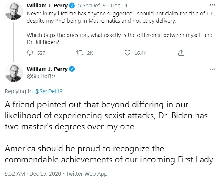William J. Perry tweet