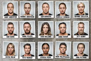 Grid of 14 portraits labeled with names of various individuals, each looking directly at the camera.