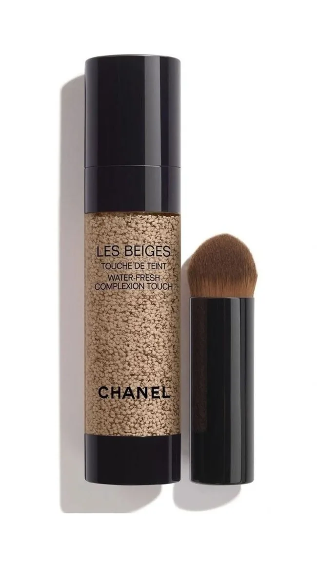 Chanel Les Beiges Water-Fresh Complexion Touch bottle with foundation brush.