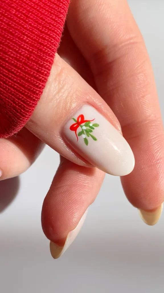mistletoe nail art