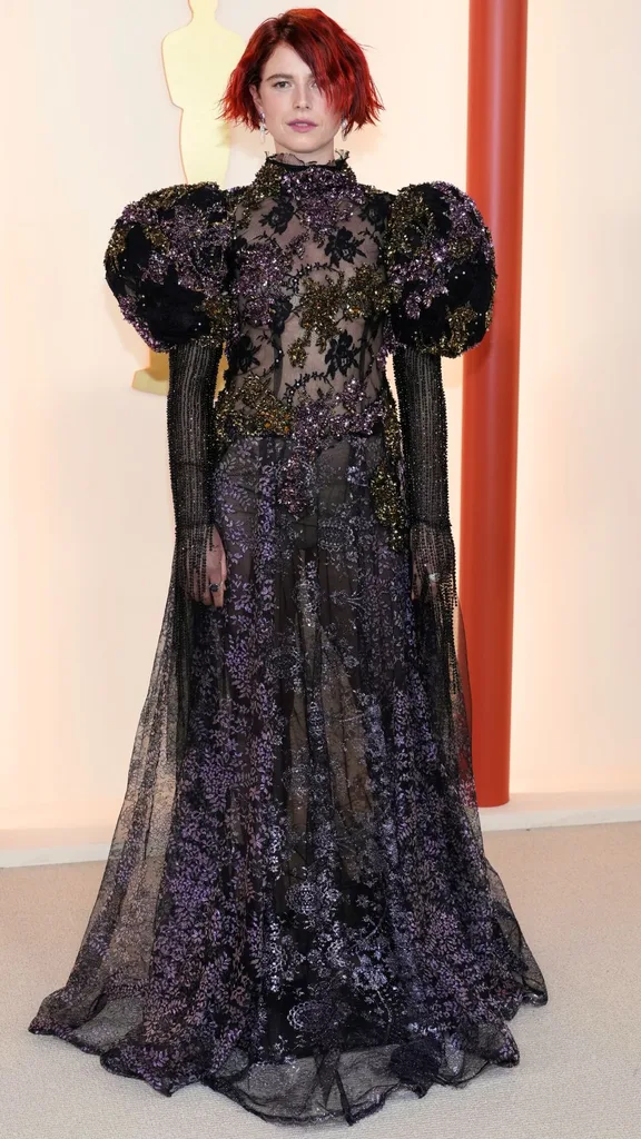 Jessie Buckley Oscars red carpet Fashion Rodarte dress