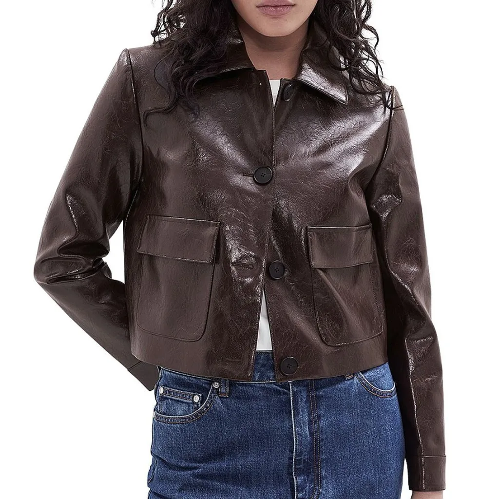 brown leather jacket
