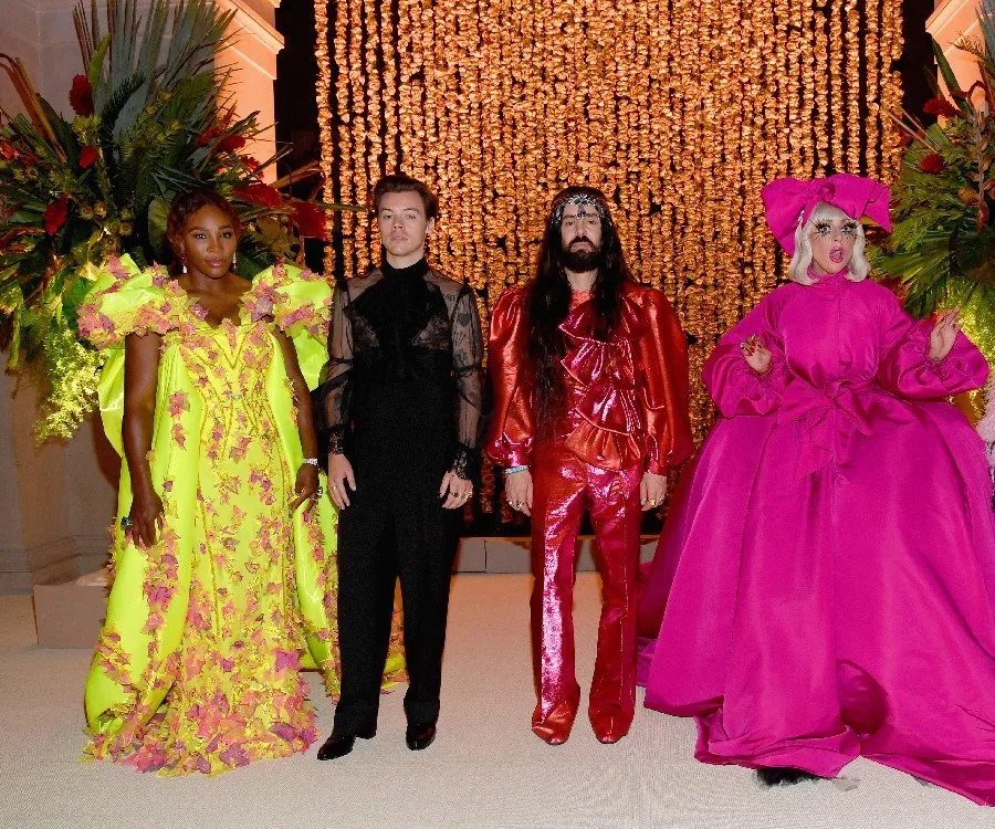 2019 met gala co chairs Serena Williams, Harry Styles, Alessandro Michele and Lady Gaga
