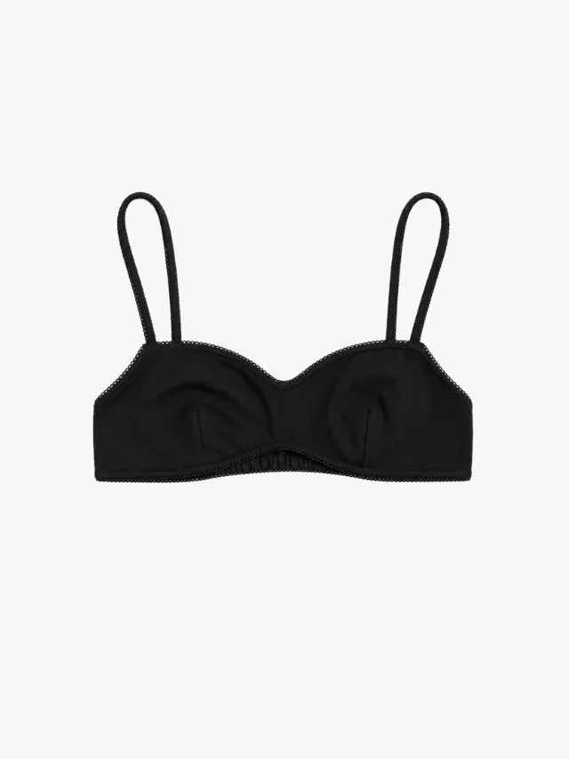 St Agni pointelle black bralette