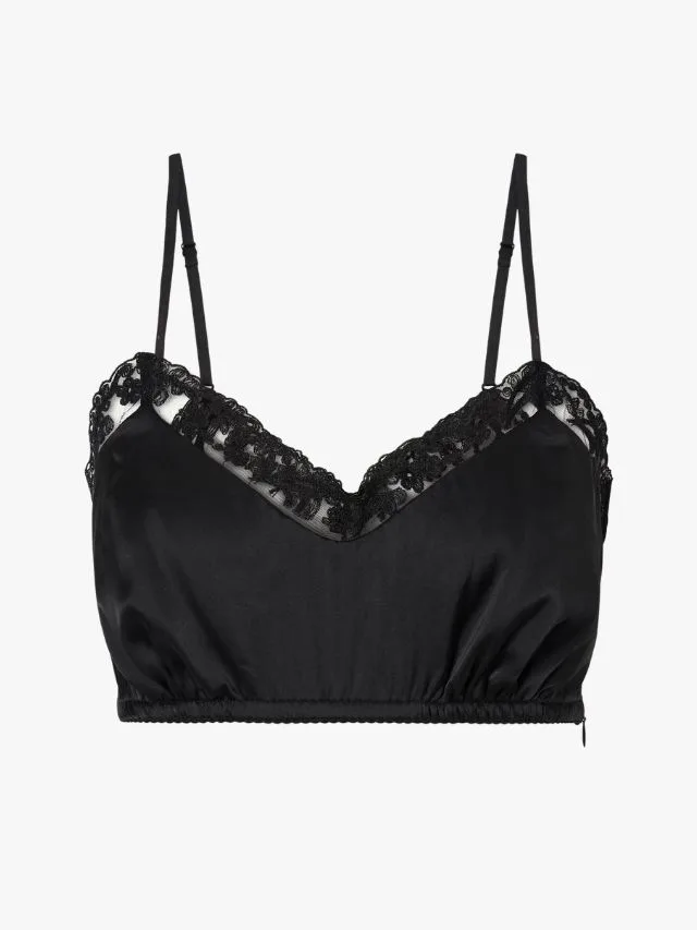 Simone Rocha lace trimmed satin bralette
