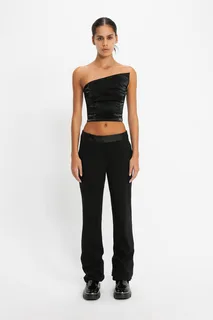 Cue Crushed Velveteen Asymmetric Top