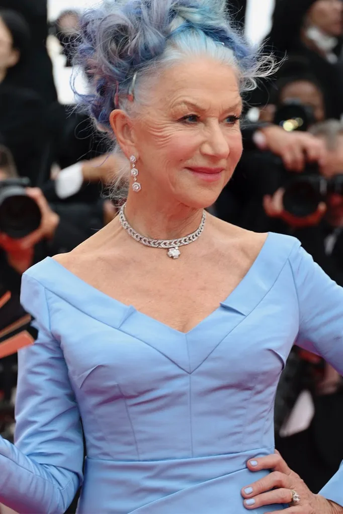 Helen Mirren Cannes 2023 blue hair