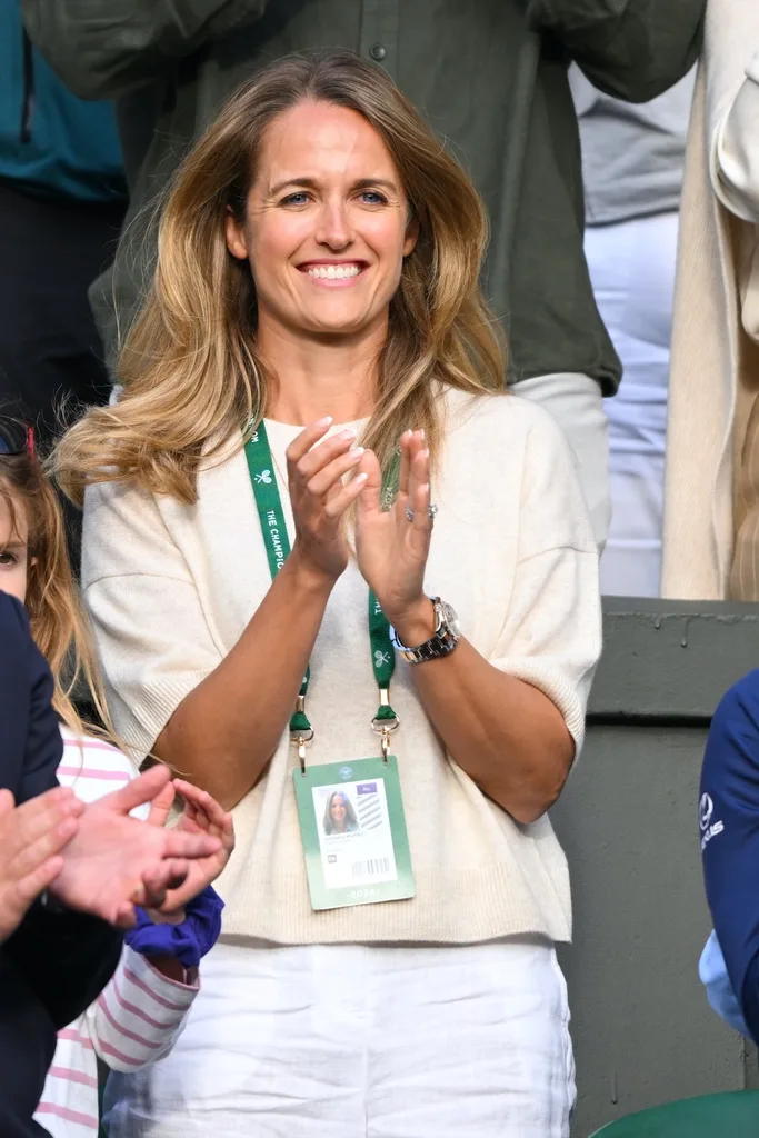 Kim Sears Murray at the Wimbledon Tennis Championships at the All England Lawn Tennis and Croquet Club on July 04, 2024 in London, England.