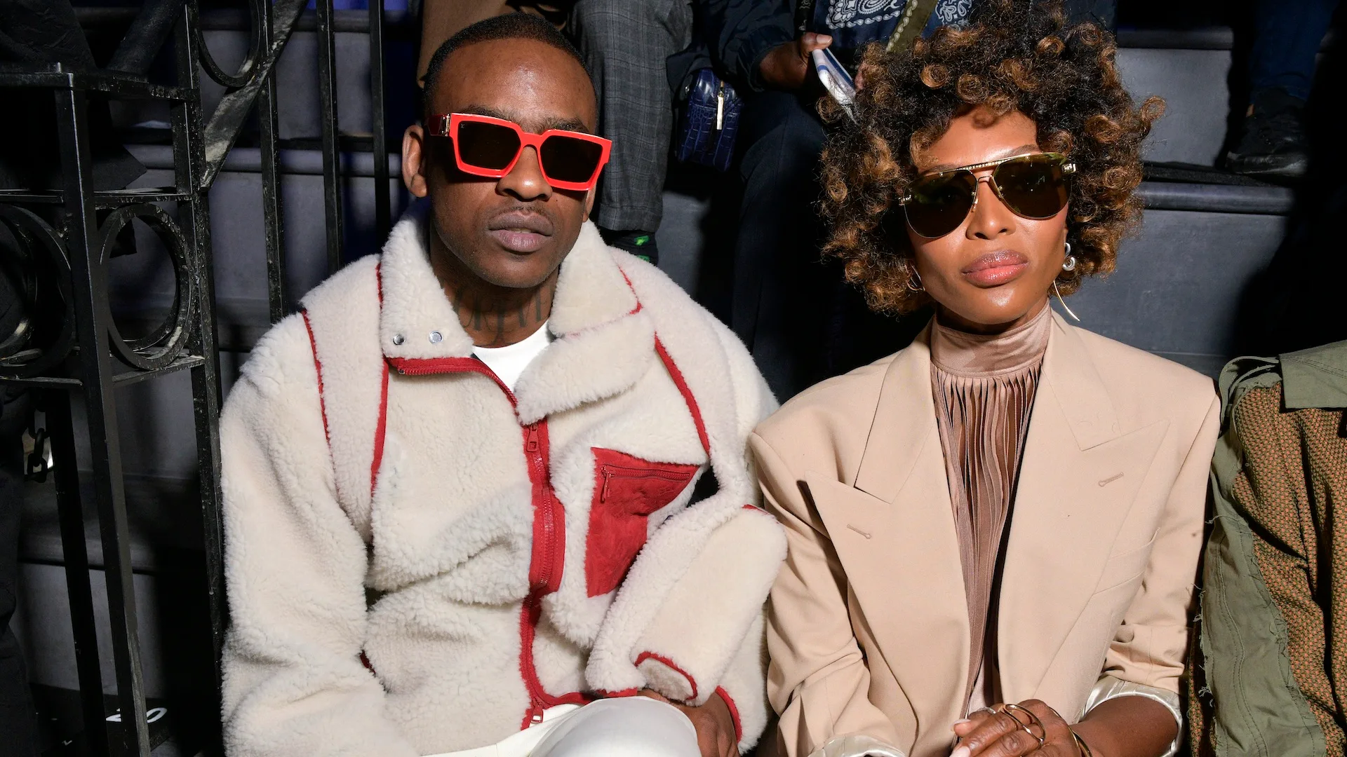 Skepta and Naomi Campbell at the Louis Vuitton show, Front Row, Fall Winter 2019, Paris Fashion Week Men's, France - 17 Jan 2019.