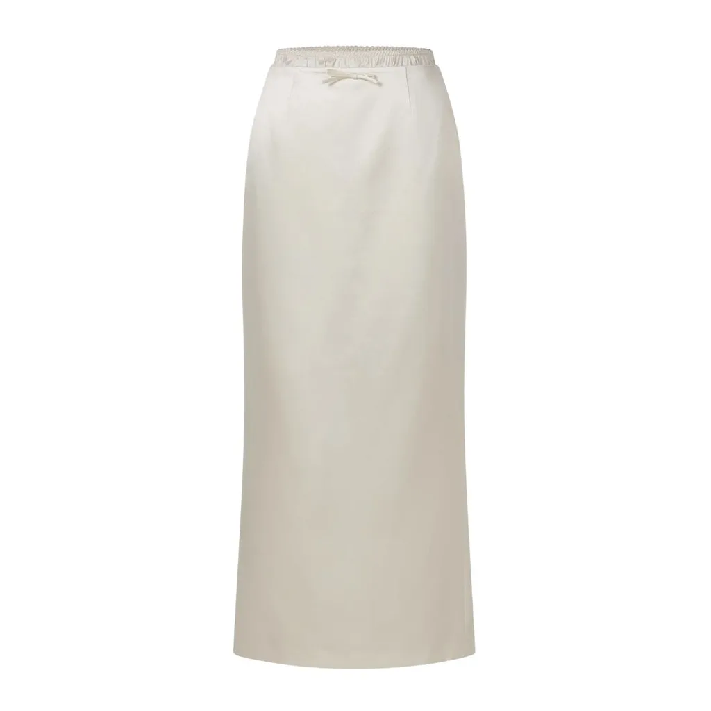courtney zheng midid skirt in ivory silk