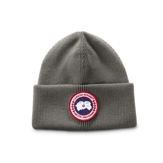 Gray Canada Goose beanie with Arctic Program logo patch on front.