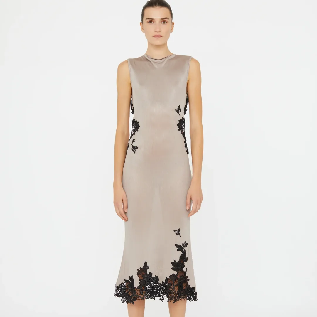 Best Australian Fashion Brands_CHRISTOPHER ESBER Hibiscus Embroidered Rib Dress