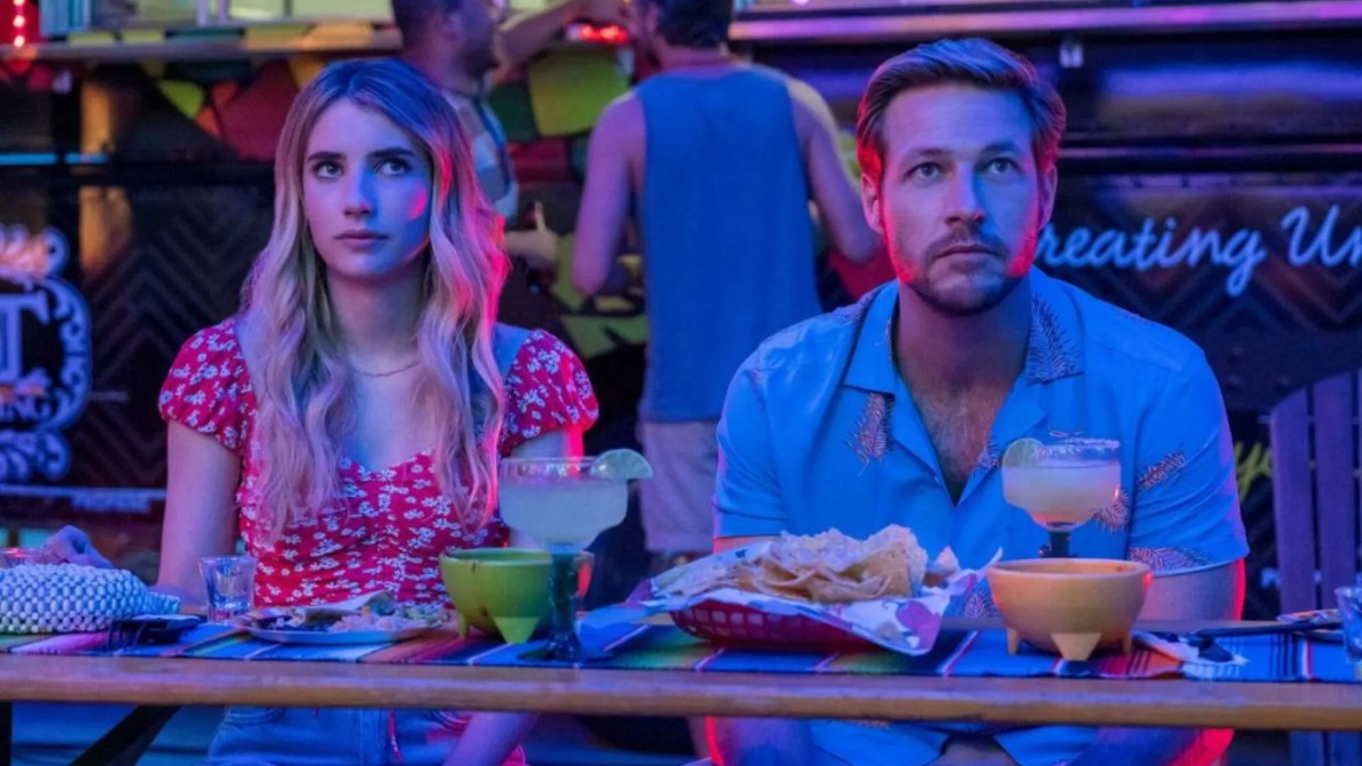 Emma Roberts and Luke Bracey in Christmas movie, Holidate