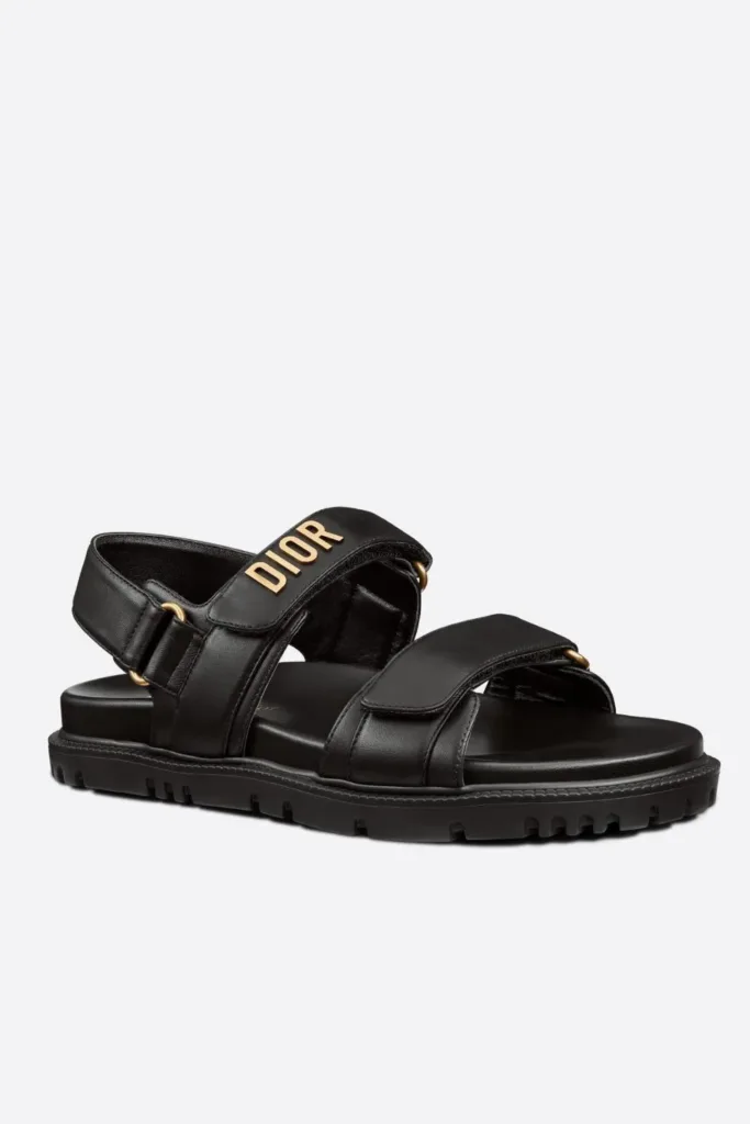 Dior's Dioract Sandal in Black Lambskin