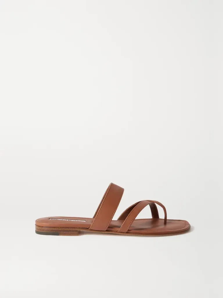 Manolo Blahnik Susa Leather Sandals