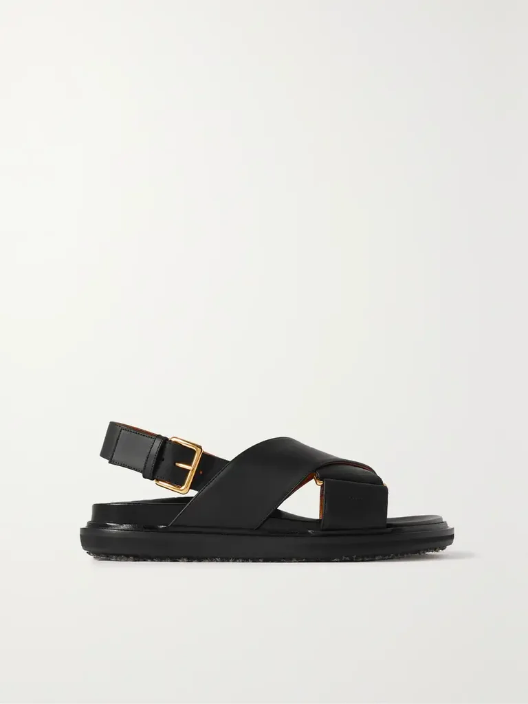 MARNI Fussbett leather slingback sandals