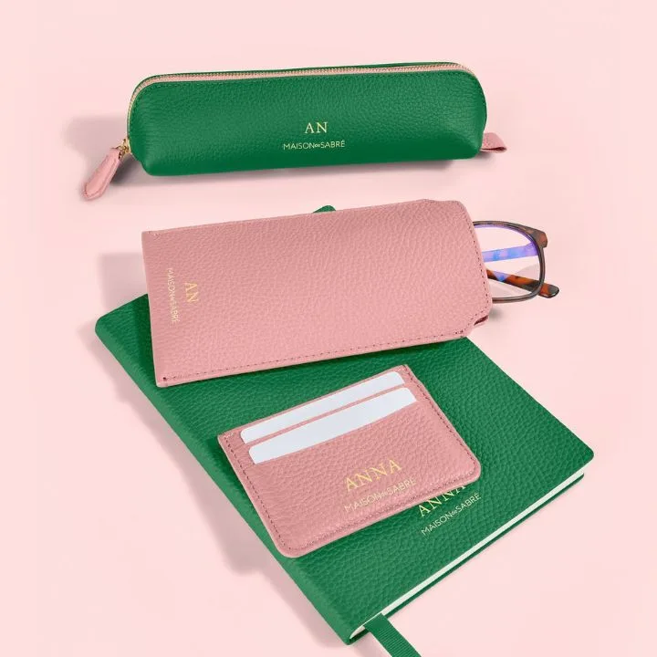 There's nothing like personalised stationery and home office supplies to boost your mood. Maison De Sabre have become famous for their personalised, monogrammed leather notebooks, cardholders, pencils cases and even glasses cases. It's stationery that will make you feel put together. 