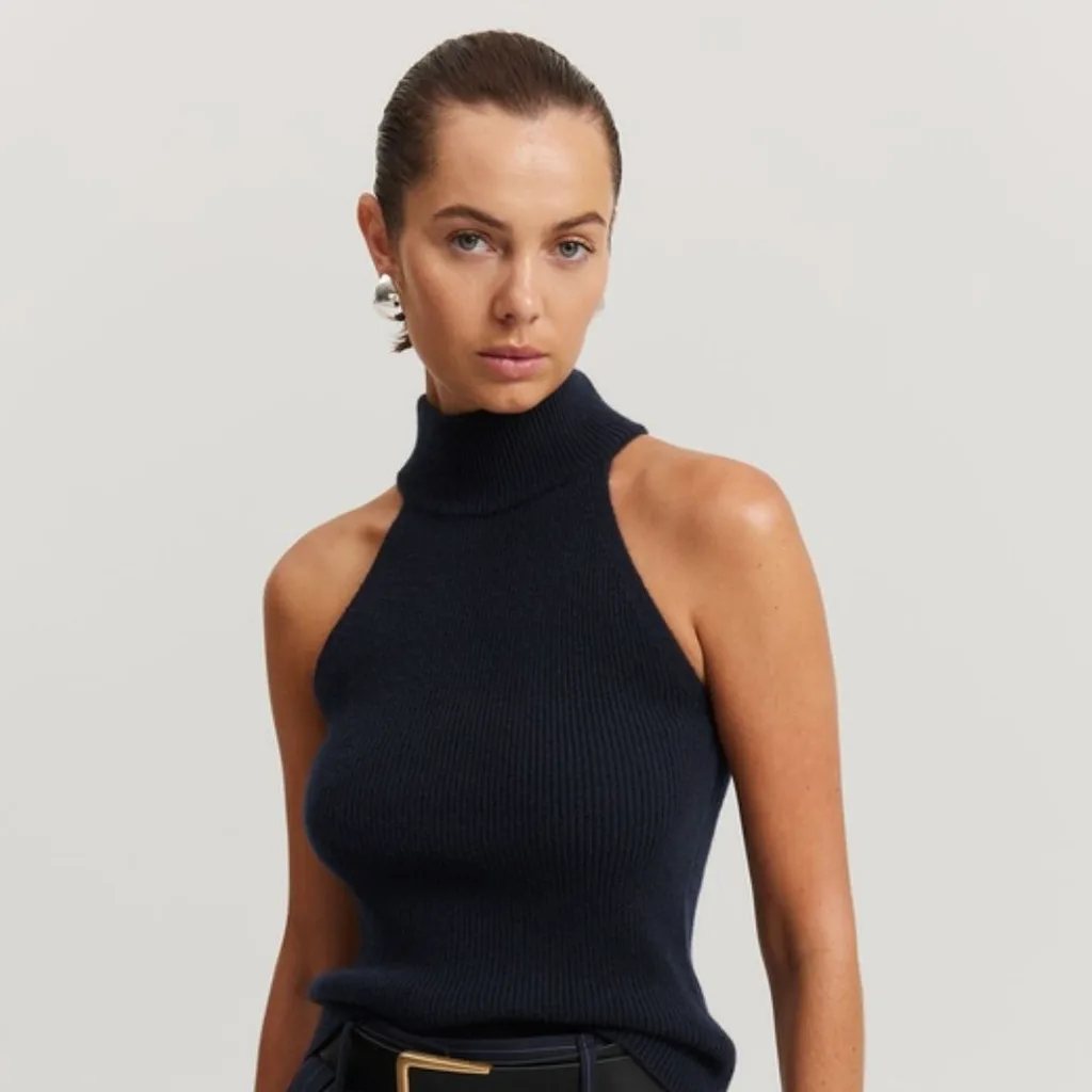 Cashmere turtleneck. 