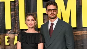 Theo James and wife Ruth Kearney at The Gentlemen Season 2 premiere