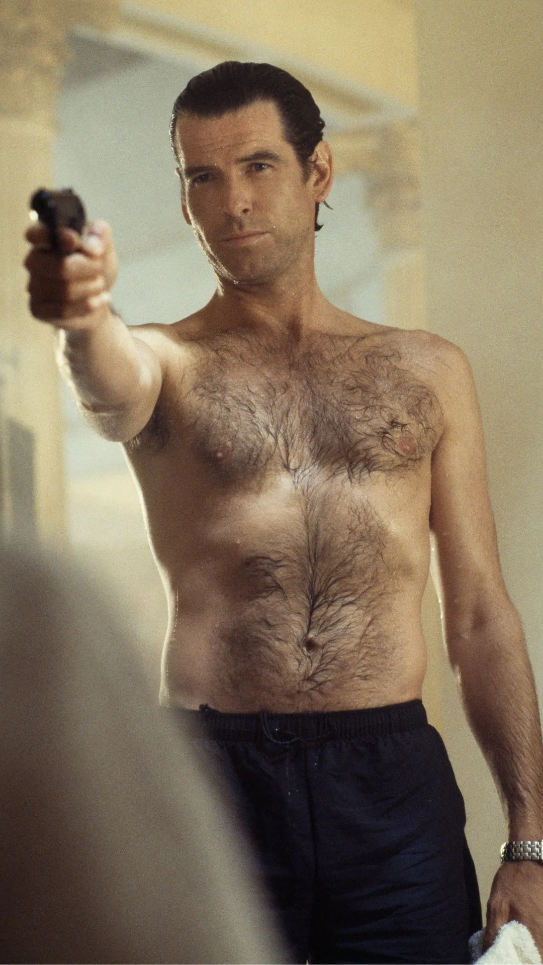 Pierce Brosnan as James Bond in GoldenEye. 
