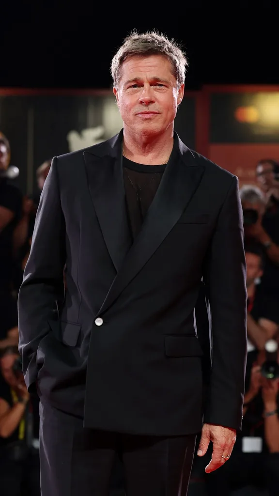 Brad Pitt attends the "Wolfs" red carpet during the 81st Venice International Film Festival on September 01, 2024