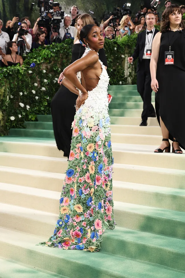 NEW YORK, NEW YORK - MAY 06: Ayo Edebiri attends The 2024 Met Gala Celebrating "Sleeping Beauties: Reawakening Fashion" at The Metropolitan Museum of Art on May 06, 2024 in New York City. (Photo by Jamie McCarthy/Getty Images)