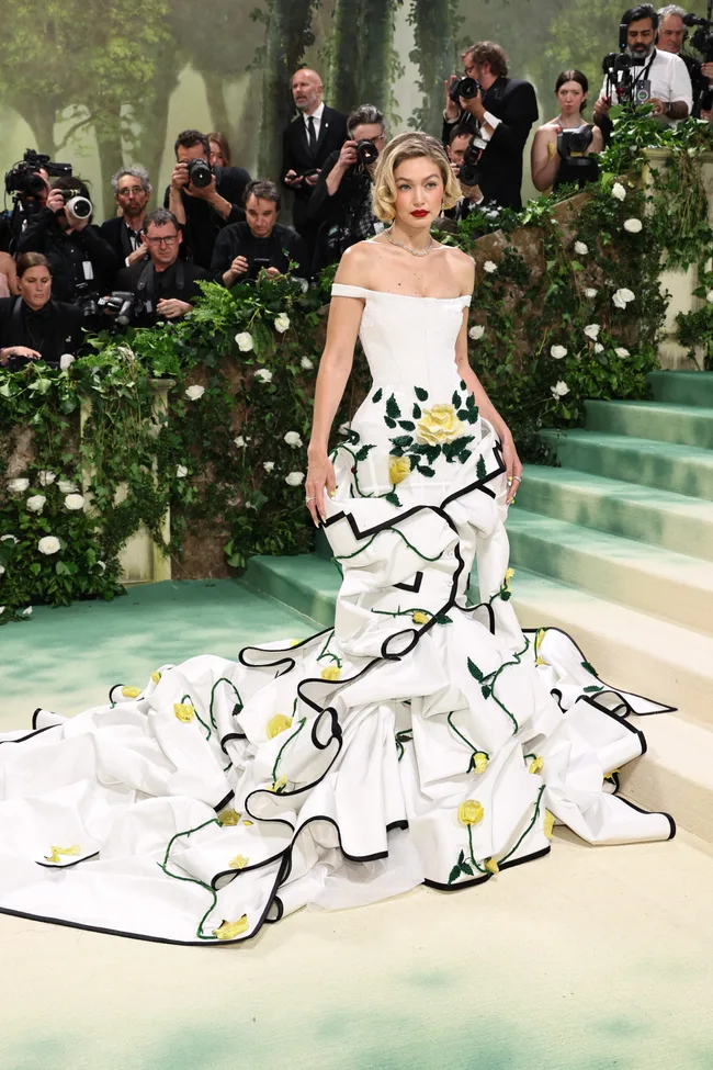 NEW YORK, NEW YORK - MAY 06: Gigi Hadid attends The 2024 Met Gala Celebrating "Sleeping Beauties: Reawakening Fashion" at The Metropolitan Museum of Art on May 06, 2024 in New York City. (Photo by Jamie McCarthy/Getty Images)