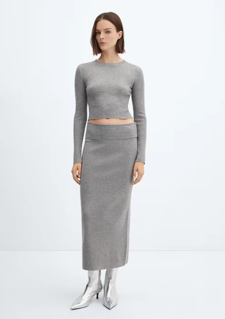 This long knitted pencil skirt from MNG is an office look that's also very comfortable.