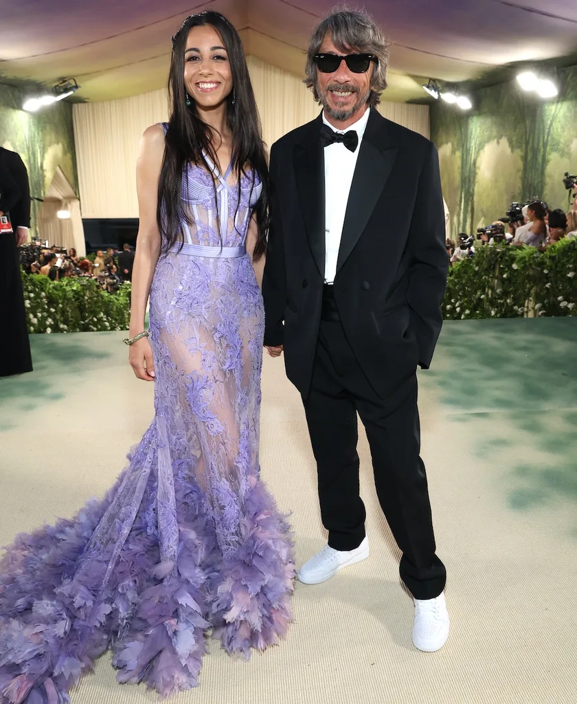 Benedetta Piccoli and Pierpaolo Piccioli attend The 2024 Met Gala wearing white sneakers.