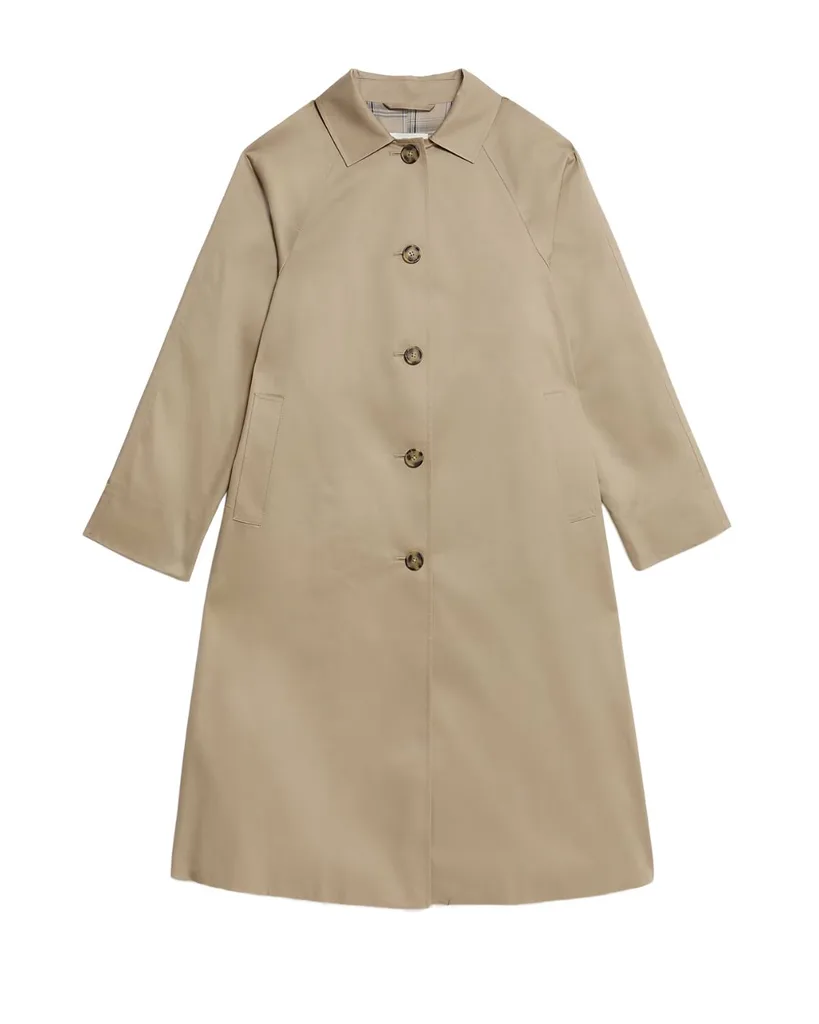 Marks and Spencer Cotton Rich Stormwear Longline Car Coat