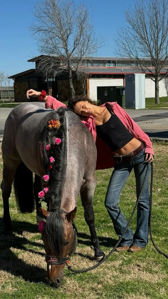 Bella Hadid styles the Western cowboy trend.