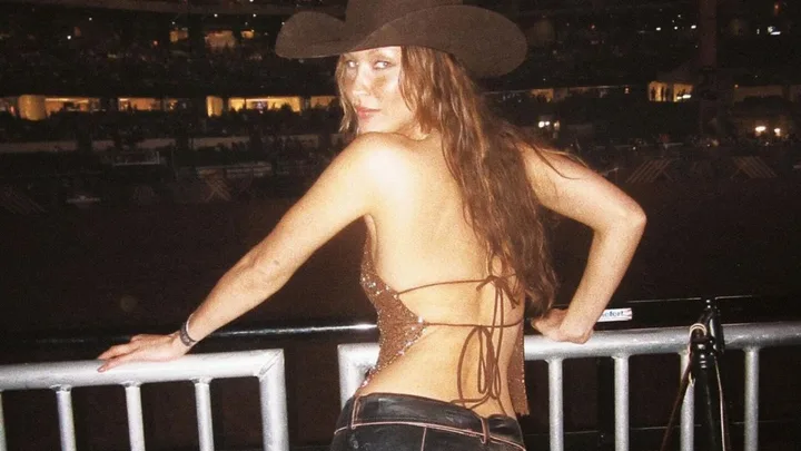 Bella Hadid styles the western cowboy trend.