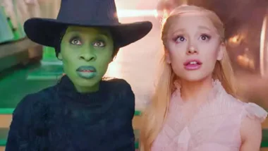 cynthia erivo and ariana grande in character as elphaba and glinda in the movie adaptation of Wicked.