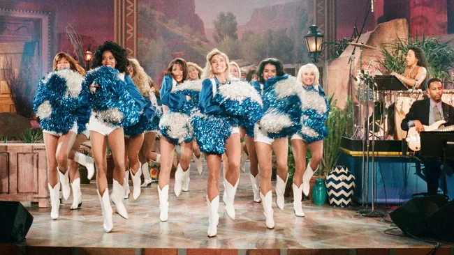 The Dallas Cowboy Cheerleaders perform on the tonight show with jay leno January 25, 1996