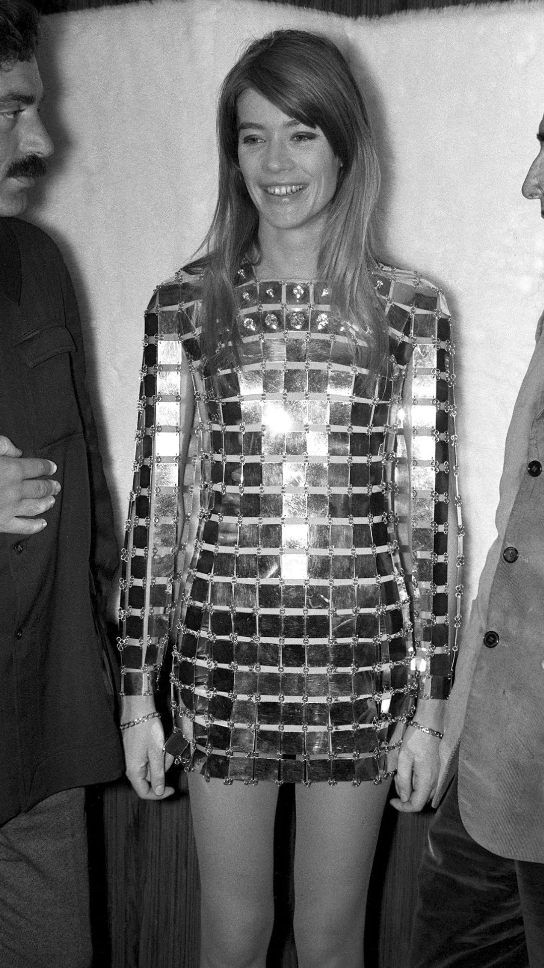 Francoise Hardy and Salvador Dali in Paco Rabanne In France On May 19, 1968. 