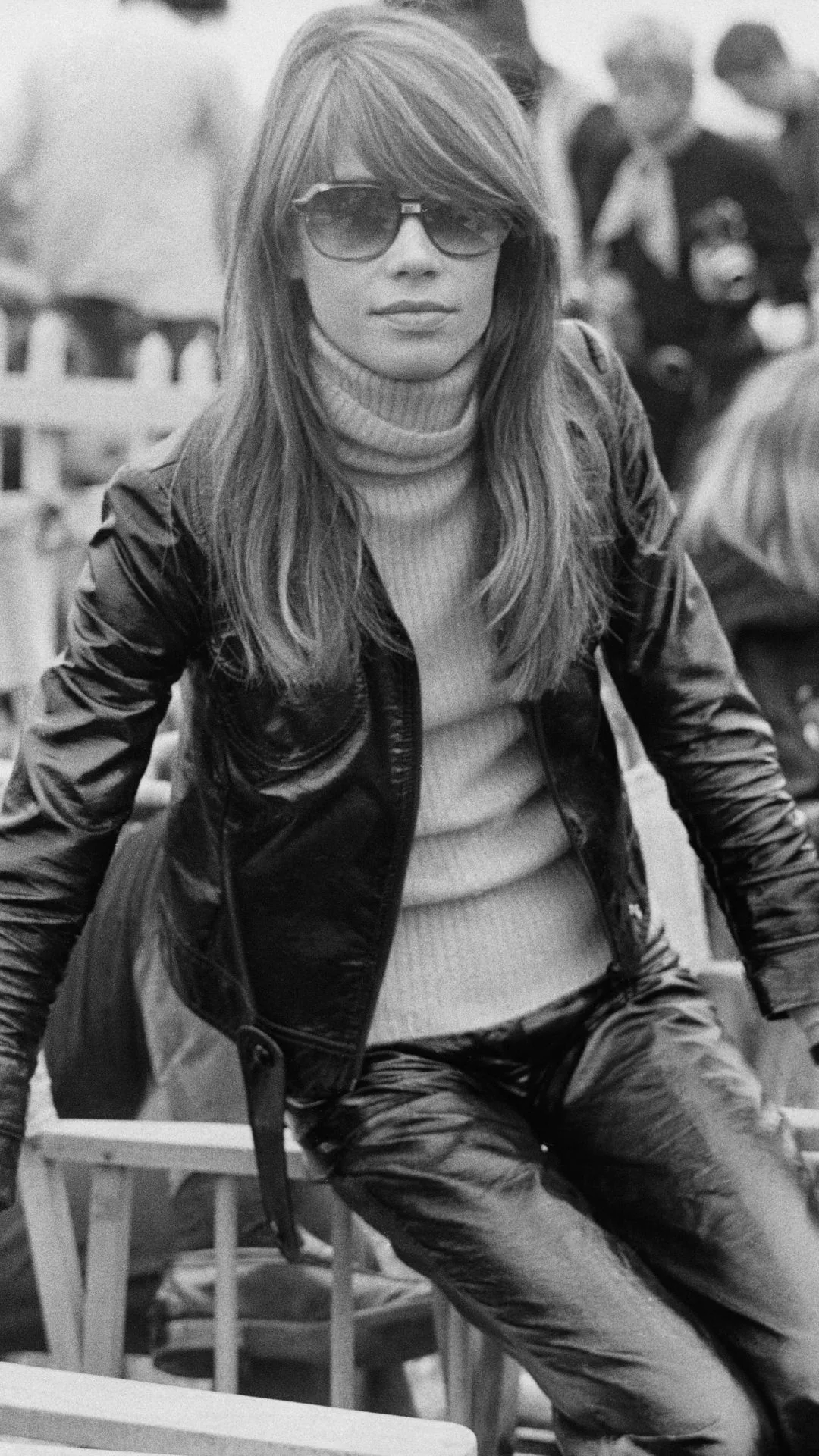 Françoise Hardy, at the Isle of Wight Music Festival, August 1969.