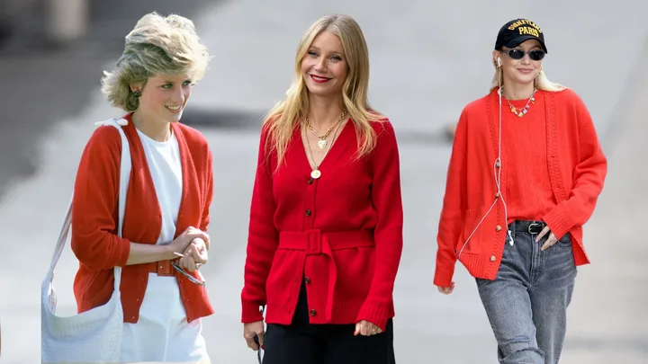 Red cardigans to buy in Australia.