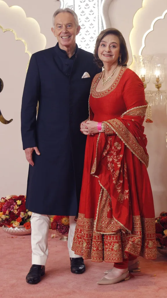  Tony Blair and Cherie Blair attend the Lagna Vidhi of the wedding of Anant Ambani