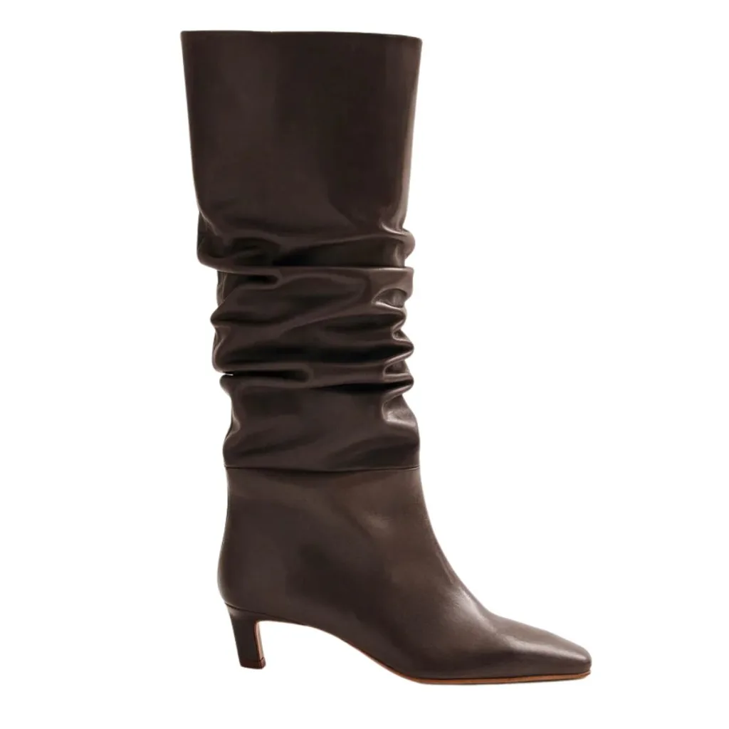 brown boots long knee high