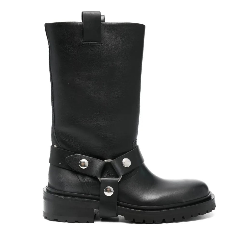 biker boots in black