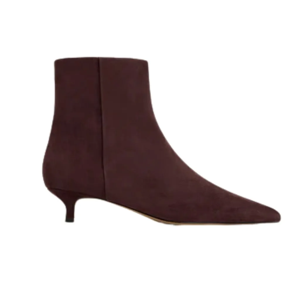 ankle boot suede kitten heel